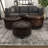 Ademide Wooden Dark Brown Storage Ottoman with Tufted Top Set