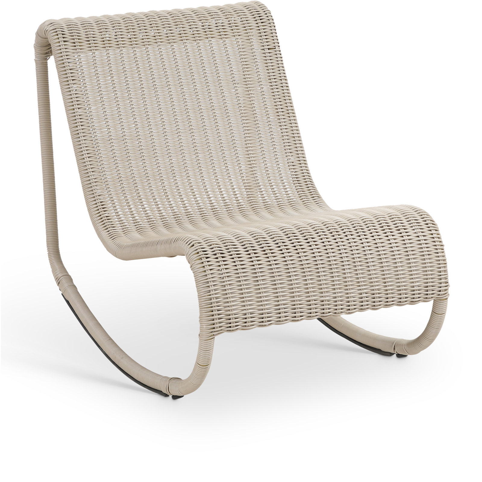 Antigua Wicker Outdoor Patio Rocker, Cream