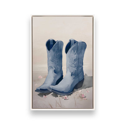 Cowboy Essentials in Blue I Canvas Print in a Frame