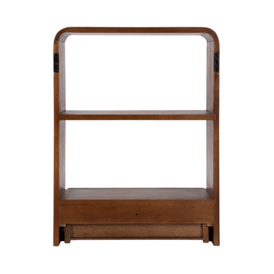 Tablette murale en bois avec tiroir de rangement