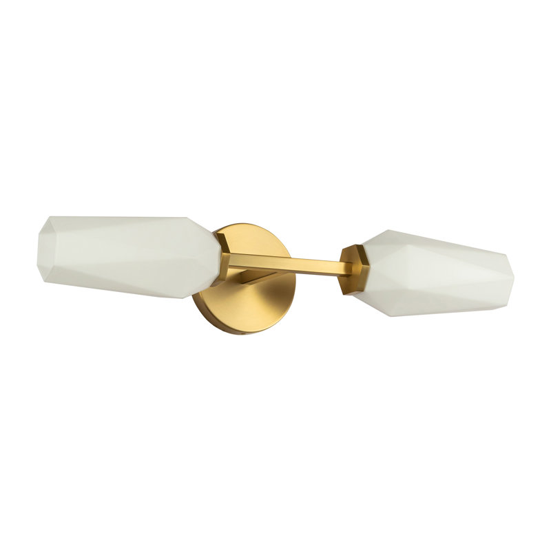 Krysta 20.5" Brushed Gold and Opal Glass Vanity Light