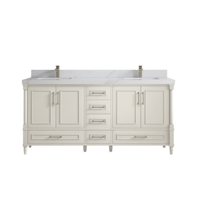 Meuble-lavabo double 72 po avec comptoir Aberdeen