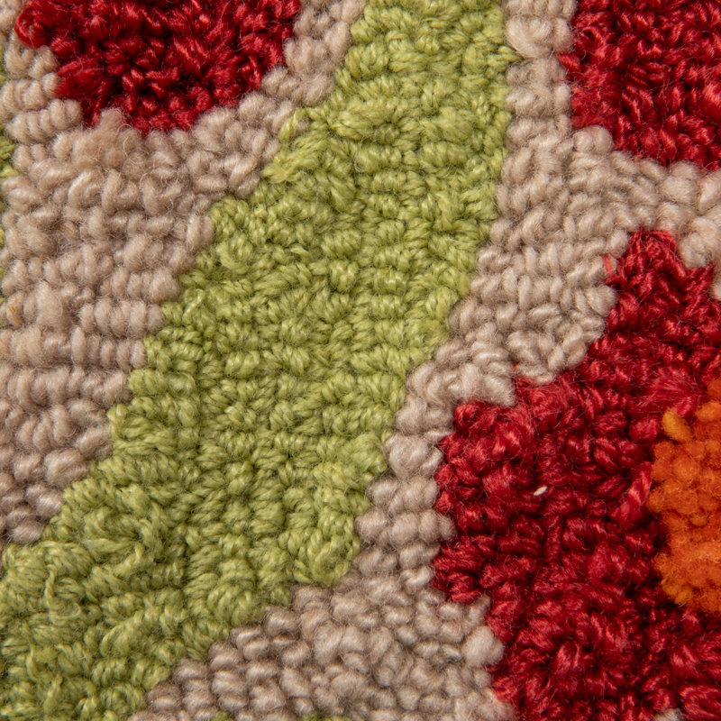 Cotton Blend Tufted Pillow With Abstract Design, Florals