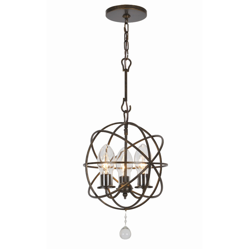 Ozment Bronze 3 -Bulb 16.5" H Outdoor Chandelier