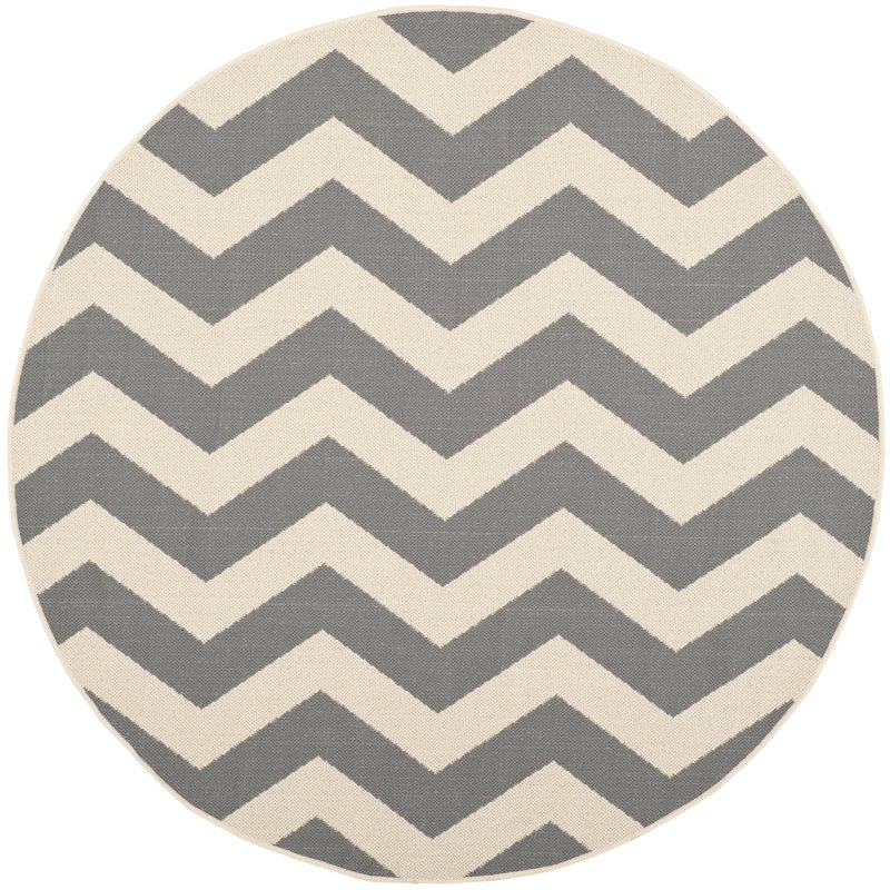 Arneshia Light Gray/Anthracite Indoor / Outdoor Area Indoor/Outdoor Area Rug, Rectangle 5'3" x 7'7"