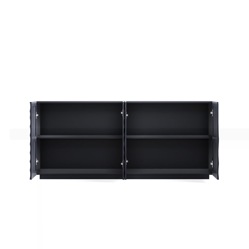 Buffet avec rangement 4 portes, 26.5" H x 59" W x 15" D, Marine