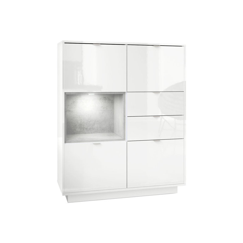 Highboard Mcclung, Concrete-coloured, Yes
