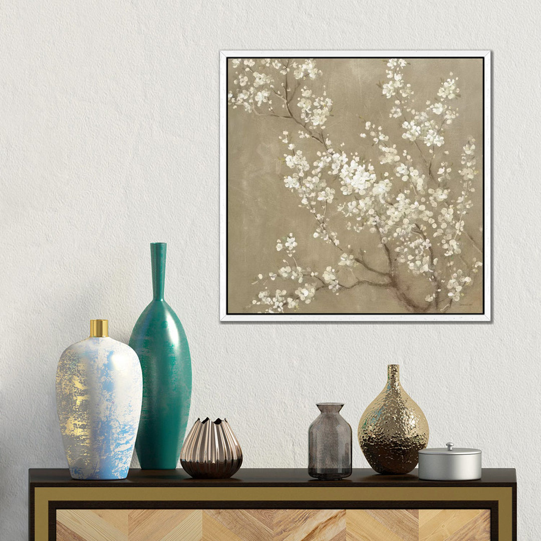 White Cherry Blossoms II von Danhui Nai - Floater Frame Gallery-Wrapped Canvas Giclée on Canvas