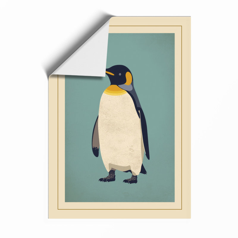 Emperor Penguin Scandinavian - Framed Print, Unframed, A4 - 29.7 x 21.0 cm