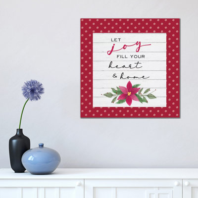 Cozy Christmas Dots II Poinsettia by Hartworks - Wrapped Canvas Print
