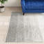 Tapis géométrique en coton fabriqué à la main gris clair / ivoire Amaya-63705114