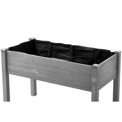 30 - Inch Elevated Garden Bed 48x24 Inch, Made Of Gray Wood For Growing Flowers, Fruits, Herbs In Open, 300lbs Capacity, Safe Finish, Easy To Assemble 48x24x30 Outdoor Raised Bed, Solid Timber