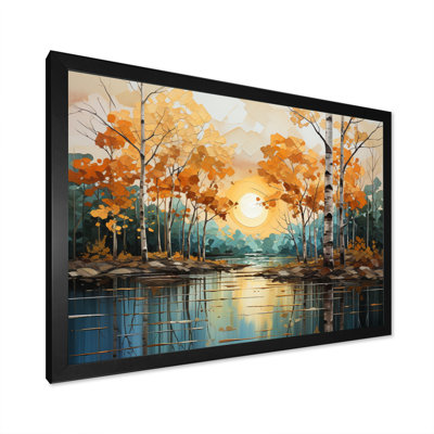 Birch Woods Golden Reflections II - impression de toile de bouleau
