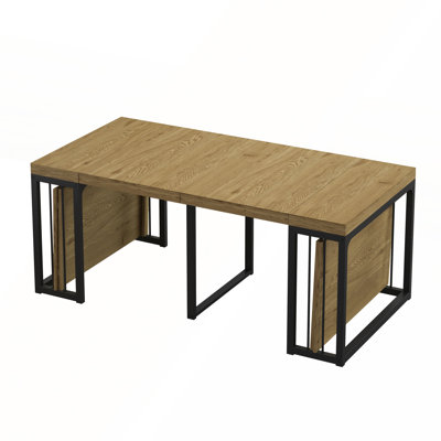 23.62"- 118"Modern Extendable Dining Table,Seats 2-10 People,Space-Saving Wood Dining Table for Kitchen/Dining Room/Living Room,Perfect for Family Gatherings/Parties