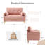 Canapé-lit George en chenille capitonné avec 2 coussins et poches de rangement George-630660921