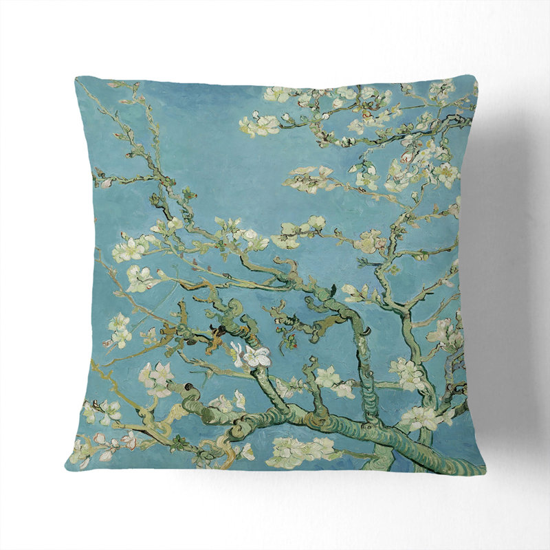 Almond Blossom Branches Vol.1 Scatter Cushion, 55cm H x 55cm W x 20cm D, Black