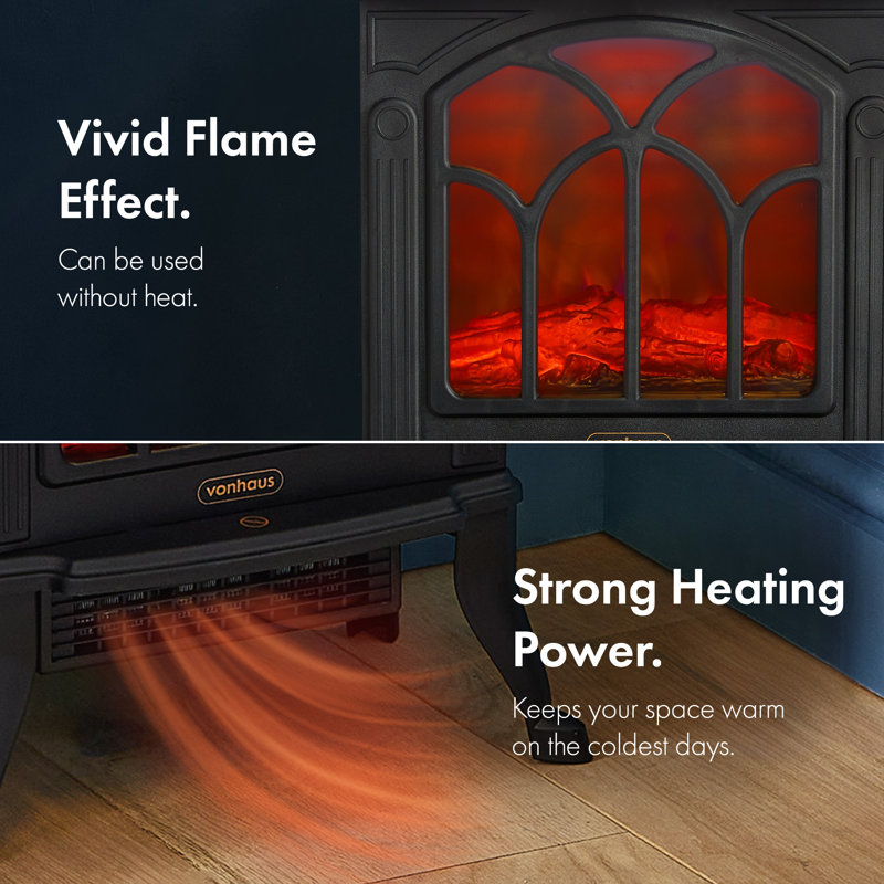 VonHaus 40.5cm W Black Electric Stove