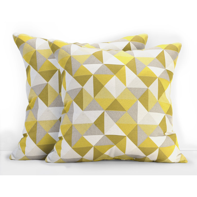 Housse de coussin d'extérieur carré Pacifica, Jaune Ruskin, 24 po x 24 po