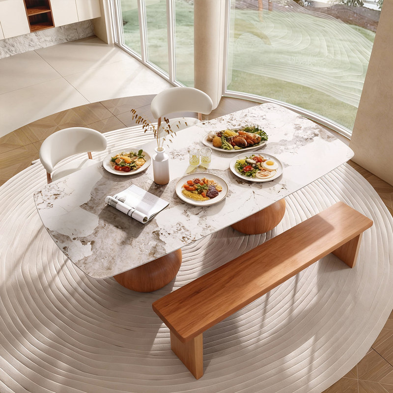 Grande table de salle à manger pour 4/6/8/10 personnes, Noyer rouge, H 29,50 po x L 94 po x l 43,30 po