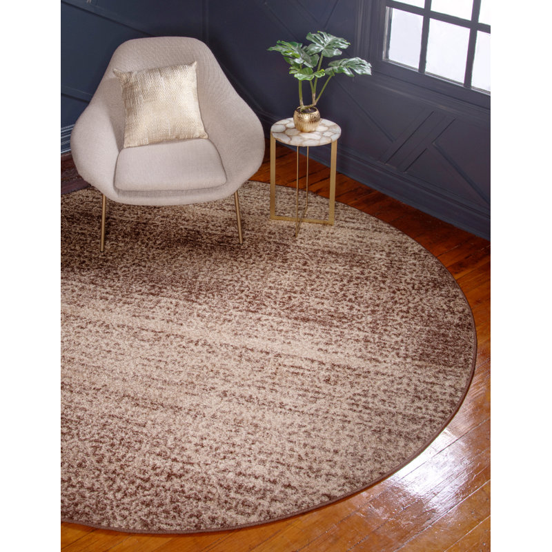 Tapis beige Handan, Rond 8 pi