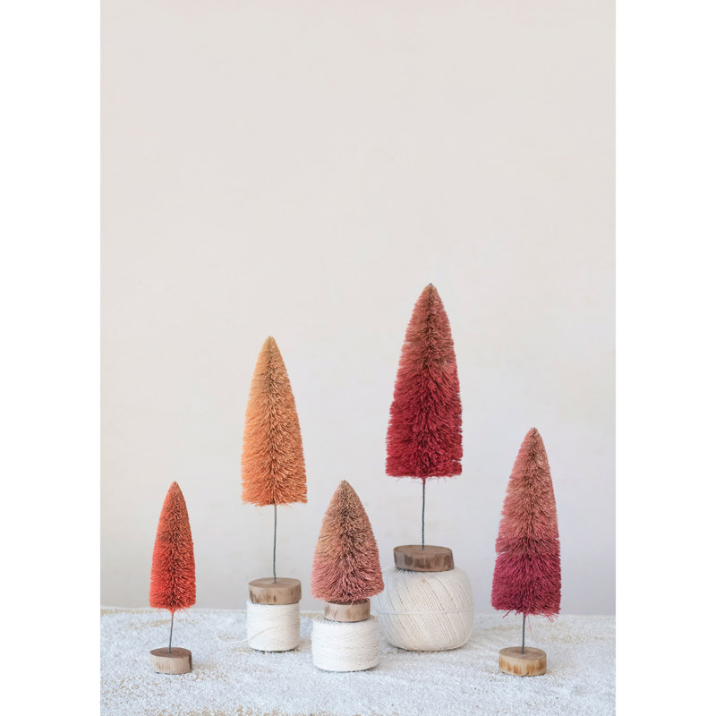 Arbre à bouteilles en forme de brosse avec base en bois