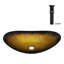 Lavabo de salle de bain vasque ovale en verre 21-1 / 2 po avec bonde escamotable