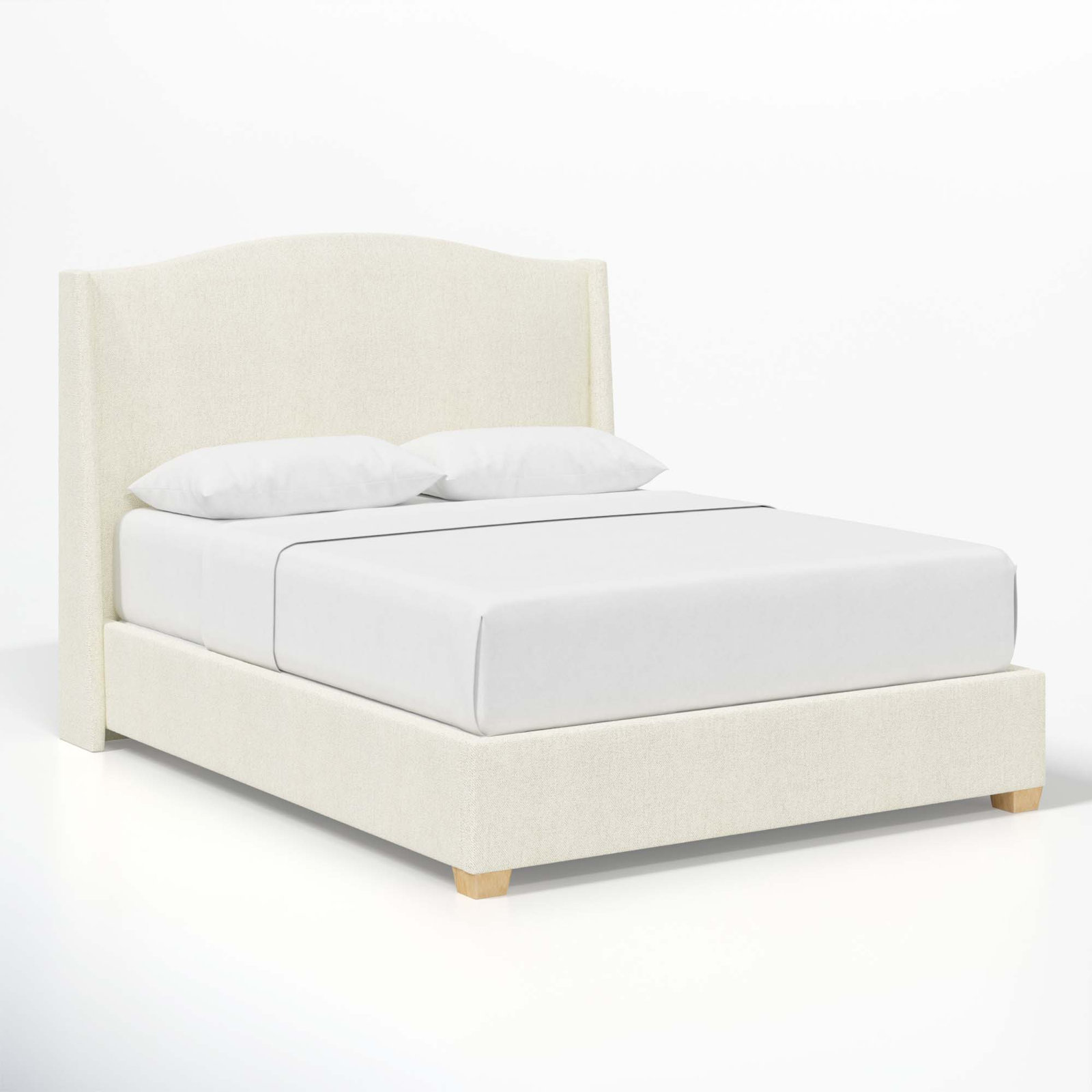 Allis Wingback Platform Bed, Queen, Milsap Canvas Sustain® Tweed