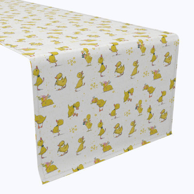 Table Runner, 100% Cotton, 16X72", Ducklings