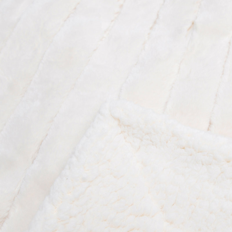 Knitted Throw Blanket, Ivory, 127cm W x 152.4cm L