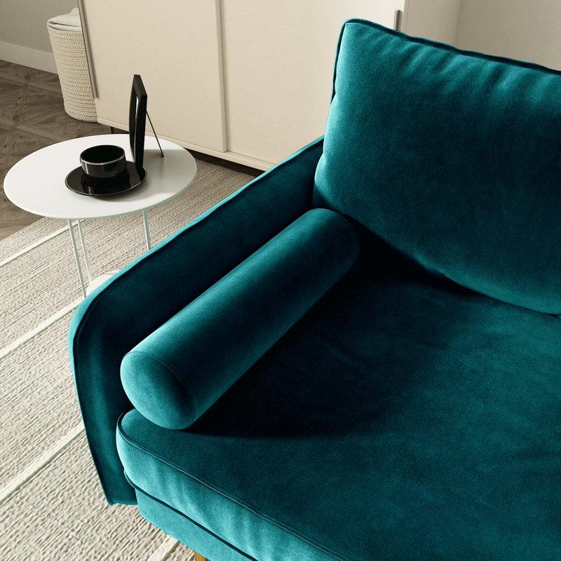 Bombalier 57.9'' Velvet Loveseat, Teal Blue