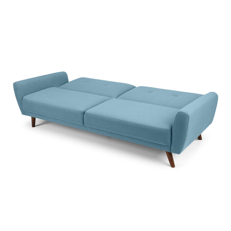 Bostrom Full / Double 221cm Upholstered Convertible Sofa, Velvet, Blue
