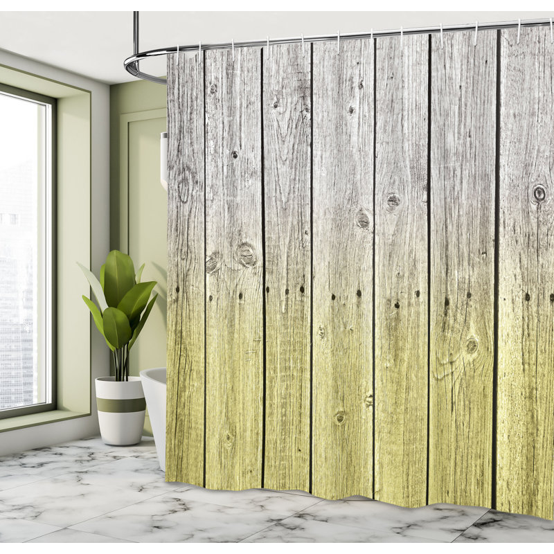Shower Curtain with Hooks Included, 69"H x 70"W, Pastel Yellow