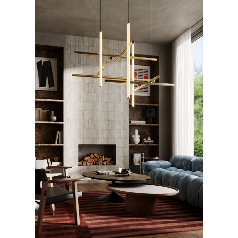 Labyrinth 1 - Light LED Chandelier, Brass