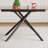 59" Extendable Rectangle Table – Black Sandblasted Glass Top with X-Base, Seats 4-6