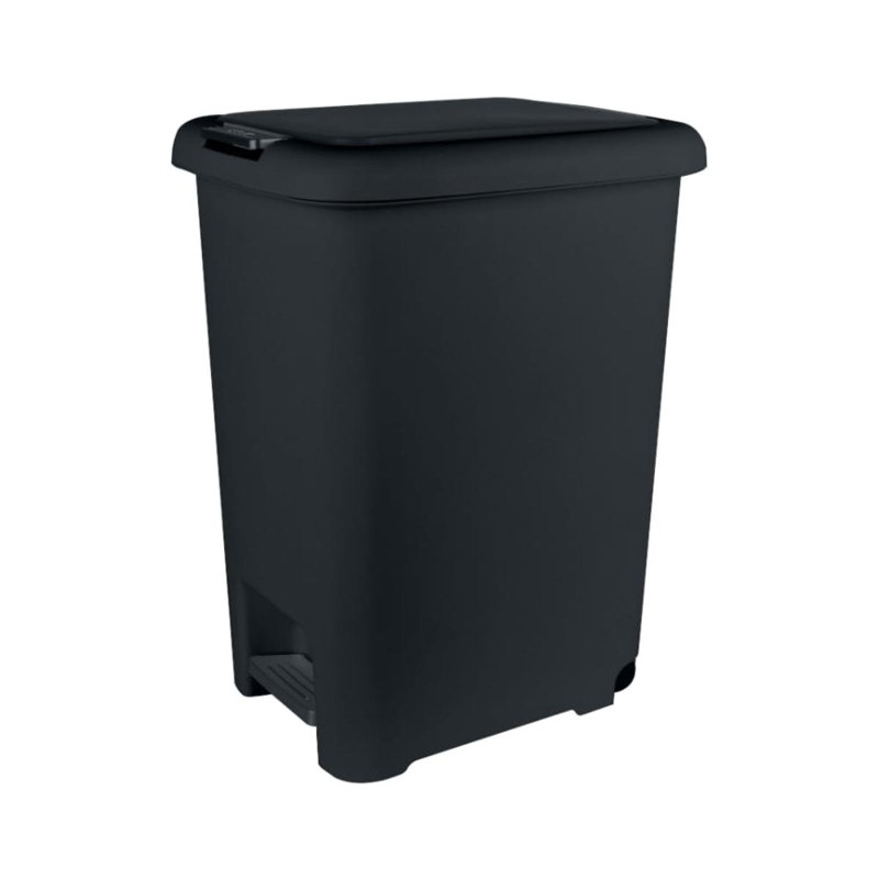 Poubelle à pédale avec roulettes Superio 48L Slim, 12.6 Gallon, Noir
