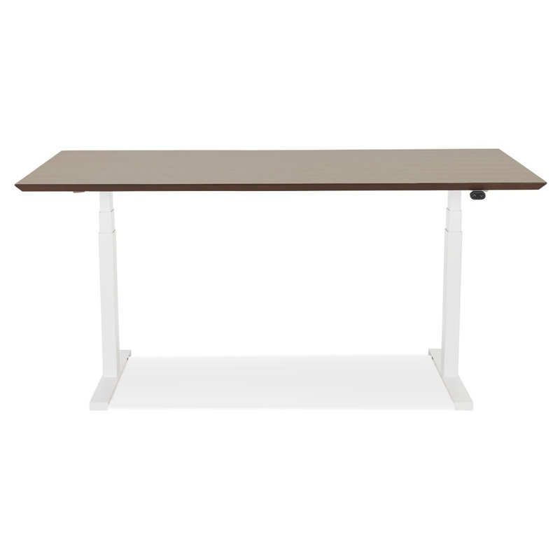 Adjustable Standing Desk, Walnut, White