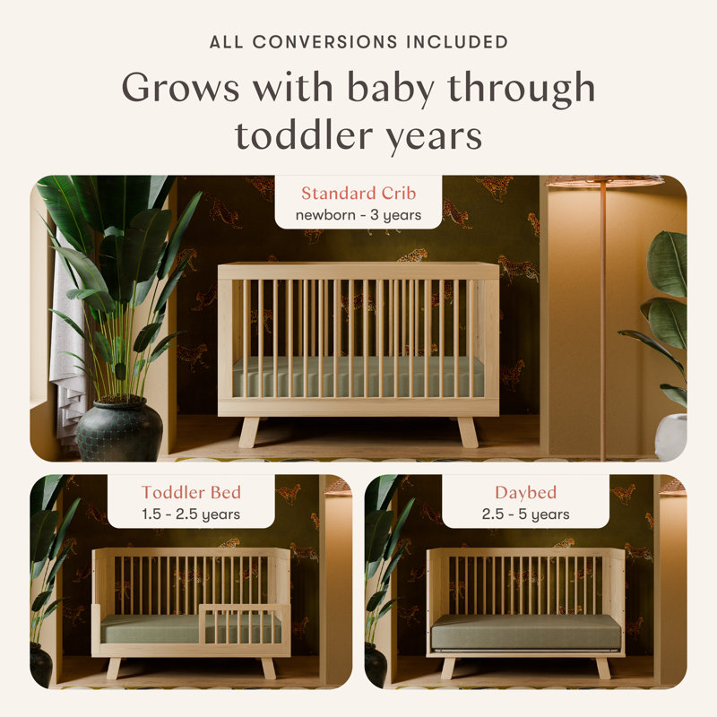 Hudson 3-in-1 Convertible Crib, Natural