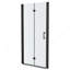 Porte de douche pliante sans cadre avec verre trempé l 30 po x H 72 po, 1/4 po (6 mm), noir mat-125362284