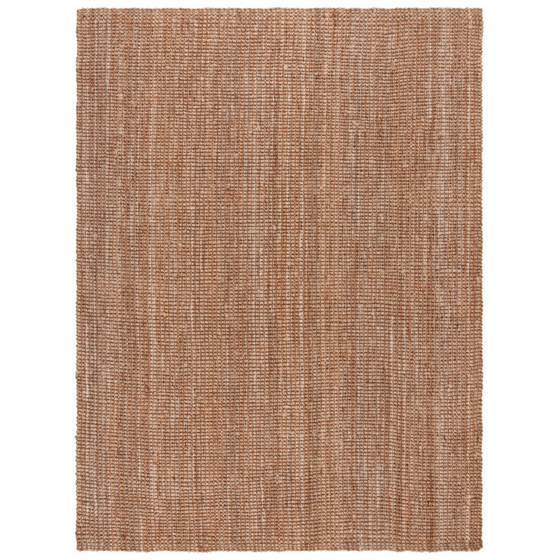 Kidane Natural Fiber Hand Woven Jute Pile Solid Color Rug, Rectangle 8' x 10'