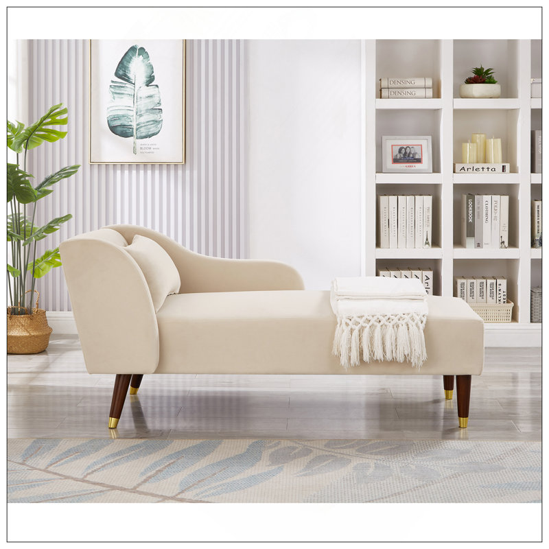 Revêtement en velours de chaise longue Modern, Beige