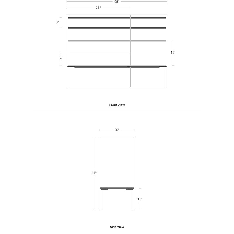 Rule 7 - Drawer Dresser, Black/Walnut