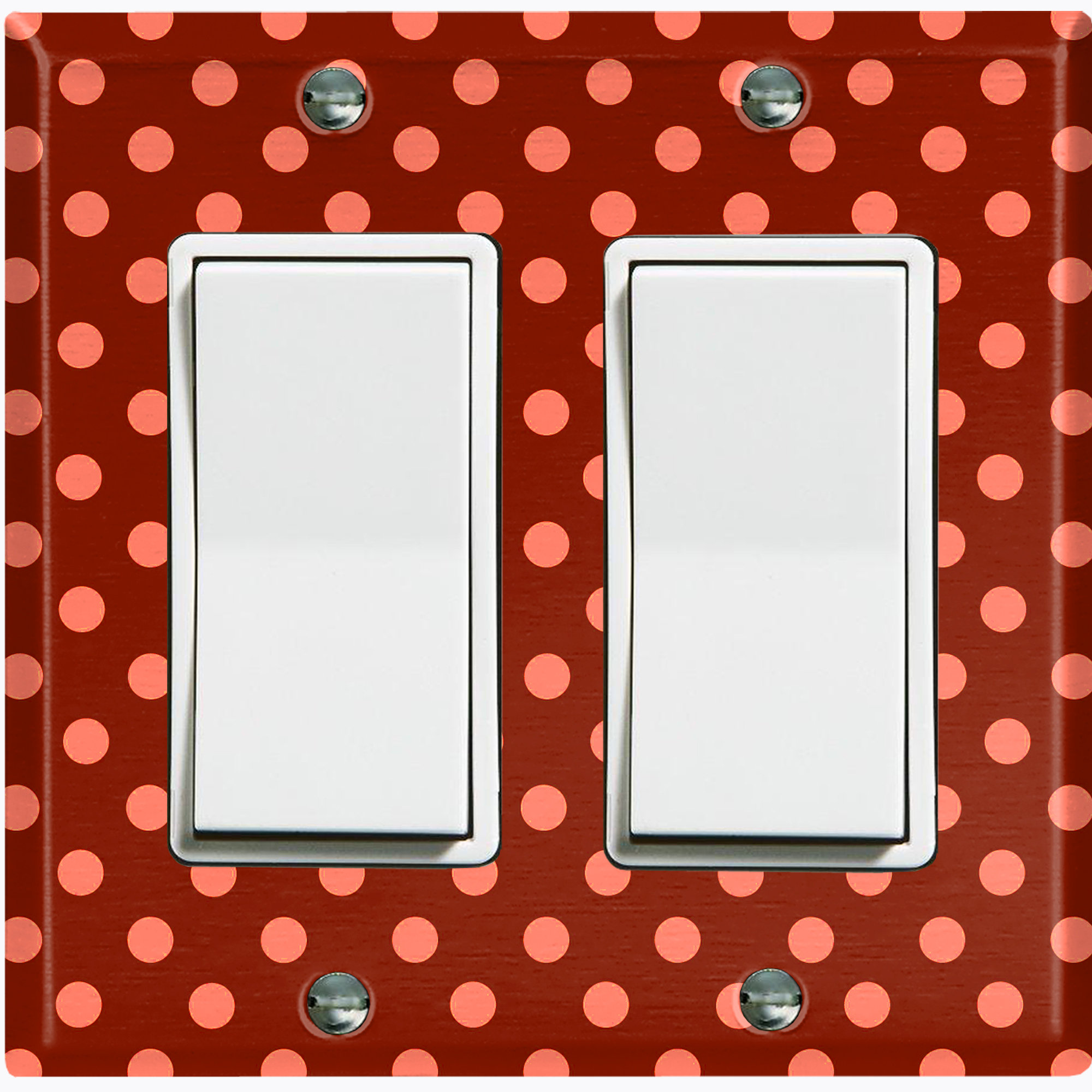 Polka Rocker WorldAcc Orange Polka Dot Red Wallpaper 2-Gang Rocker Wall Plate | Wayfair