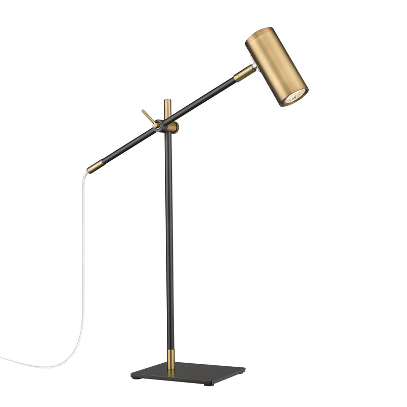 Lampe de table noire matte 21,75 po Ahmed-Farhan, Laiton vieilli