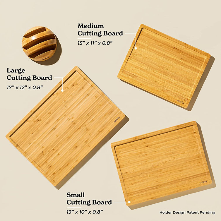 CG INTERNATIONAL TRADING Wooden Cutting Boards For Kitchen - Bamboo Cutting  Board Set, Chopping Board Set - Wood Cutting Board Set With Holder - First  Apartment Kitchen Essentials, New Home Kitchen Accessories