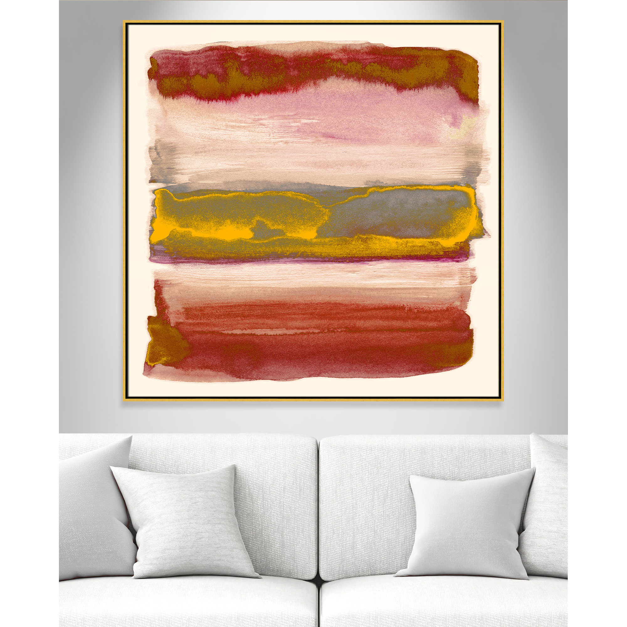 Yellow Sky II Print by Nan, 46.5" H x 46.5" W, Gold