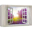 «Glimpse Into Beautiful Purple Landscape In Spring Open Window» sur toile-98449024