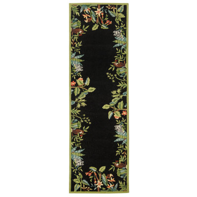 Hogle Hand Hooked Wool Floral Rug