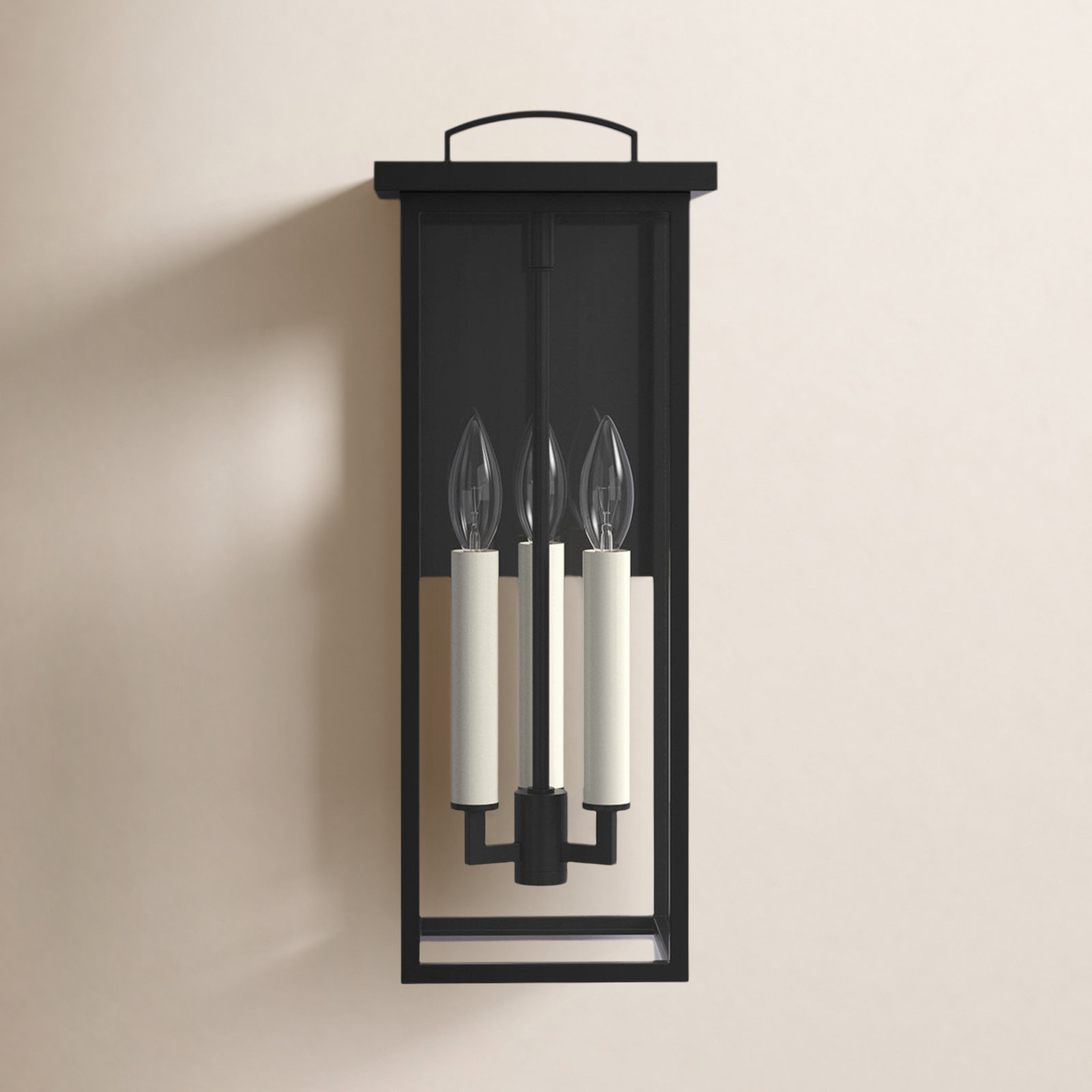 Brookstead Single Light Outdoor Wall Light, Textured Black, 18" H x 7.5" W x 7.5" D