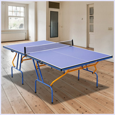 Table de tennis de table, table de ping-pong pliable et portative 8 pi x 4 pi avec 2 raquettes de tennis de table, 3 balles et filet pour une utilisation intérieure et extérieure