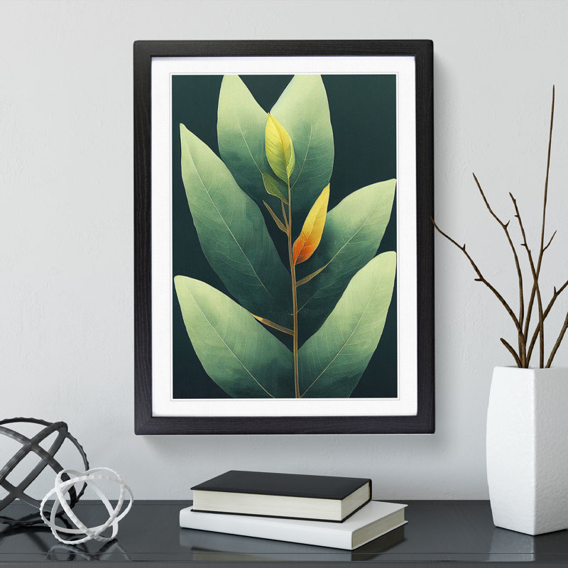 A Wild Leaves - Framed Print, Black, 34cm H x 25cm W